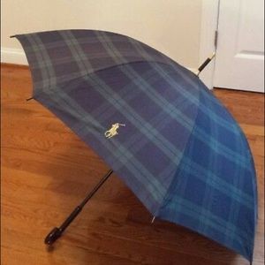 Polo Ralph Lauren BLACKWATCH Plaid BIG PONY Doorman Hook Umbrella VINTAGE 90s